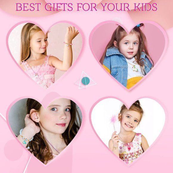 New 18 Pcs Kids Jewelry for Girls Necklaces Bracelets and Rings Set with… main image 5